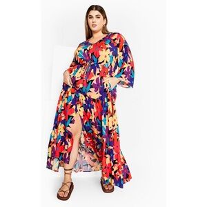 City Chic endless maxi sun print NWT 22